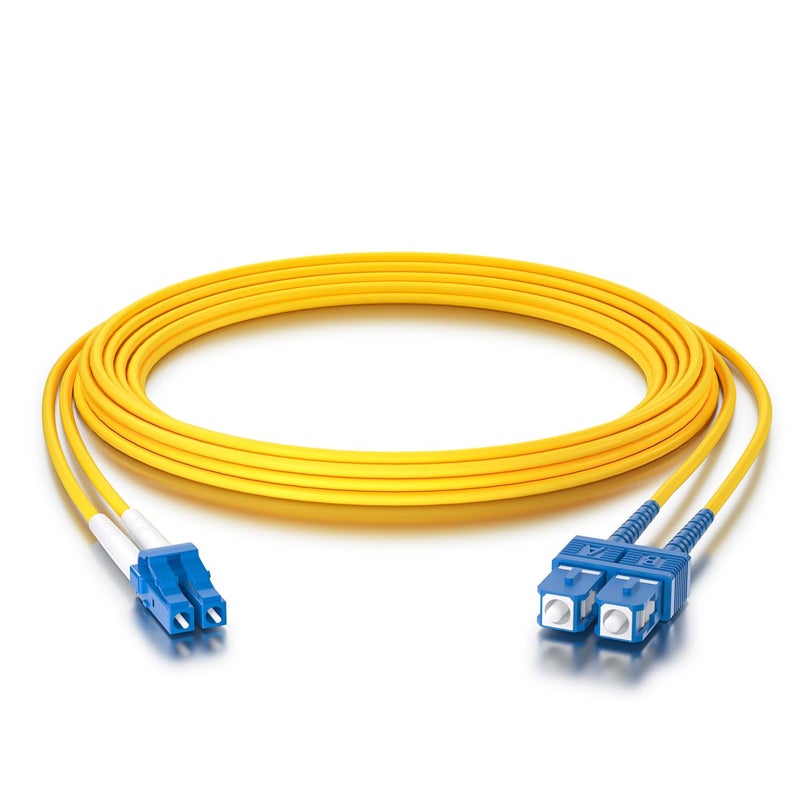 ipolex OS2 SC to LC Fiber Patch Cable Single Mode Duplex - 2m (7ft) - 10Gb/Gigabit Fiber Optic Cable Cord Jumper- LSZH 9/125Î¼m, SMF, Yellow - Image 4